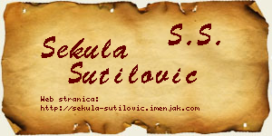 Sekula Šutilović vizit kartica